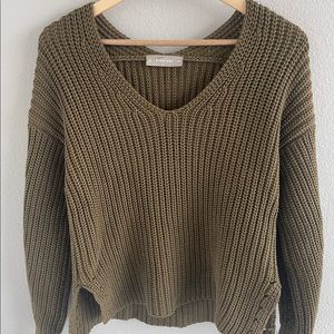 Everlane V-Neck Sweater (Dark Green)